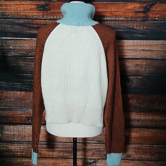 NWT Urban Outfitters BDG Sweater XS Cropped Quarter Zip Colorblock Oversized - Picture 5 of 11